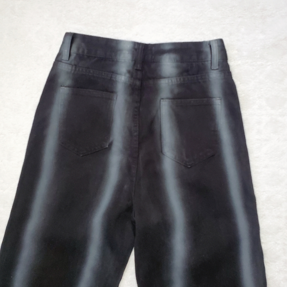 Cider | Black Faded Striped High Waist Wide Leg Jeans - Picture 7 of 7